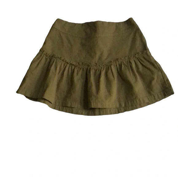 Free People Positano Lace up back mini skirt Sz 10 olive green New with Tags - Picture 3 of 10